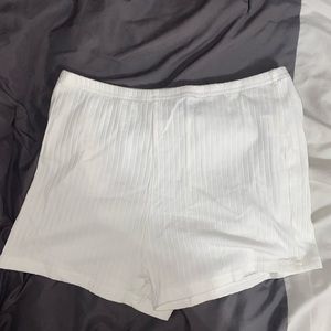 White tight shorts